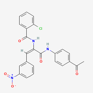 molecular formula C24H18ClN3O5 B5916330 N-[1-{[(4-acetylphenyl)amino]carbonyl}-2-(3-nitrophenyl)vinyl]-2-chlorobenzamide 