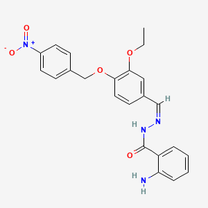 molecular formula C23H22N4O5 B5916370 2-amino-N'-{3-ethoxy-4-[(4-nitrobenzyl)oxy]benzylidene}benzohydrazide 