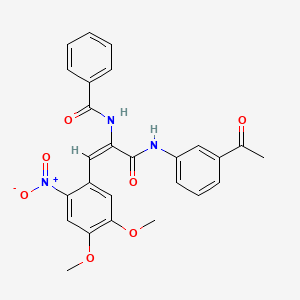 molecular formula C26H23N3O7 B5916379 N-[1-{[(3-acetylphenyl)amino]carbonyl}-2-(4,5-dimethoxy-2-nitrophenyl)vinyl]benzamide 