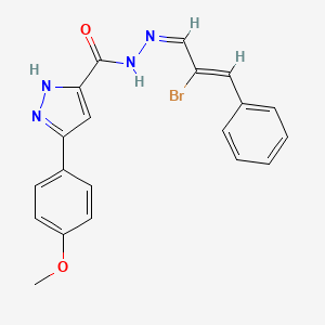 molecular formula C20H17BrN4O2 B5916389 N'-(2-bromo-3-phenyl-2-propen-1-ylidene)-3-(4-methoxyphenyl)-1H-pyrazole-5-carbohydrazide 