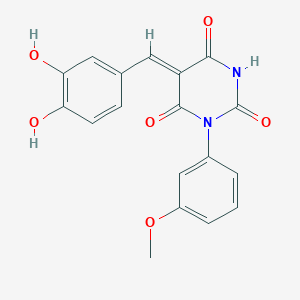 molecular formula C18H14N2O6 B5916398 5-(3,4-dihydroxybenzylidene)-1-(3-methoxyphenyl)-2,4,6(1H,3H,5H)-pyrimidinetrione 