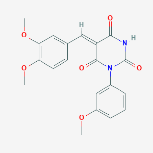 5-(3,4-dimethoxybenzylidene)-1-(3-methoxyphenyl)-2,4,6(1H,3H,5H)-pyrimidinetrione