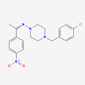 4-(4-chlorobenzyl)-N-[1-(4-nitrophenyl)ethylidene]-1-piperazinamine