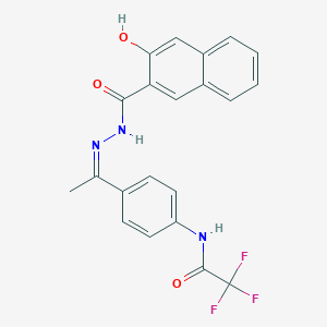 molecular formula C21H16F3N3O3 B5916451 2,2,2-trifluoro-N-{4-[N-(3-hydroxy-2-naphthoyl)ethanehydrazonoyl]phenyl}acetamide 