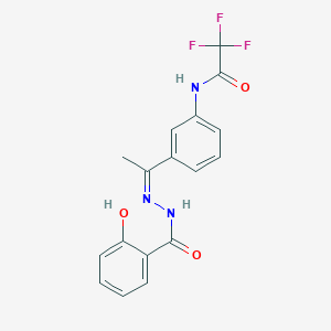molecular formula C17H14F3N3O3 B5916463 2,2,2-trifluoro-N-{3-[N-(2-hydroxybenzoyl)ethanehydrazonoyl]phenyl}acetamide 