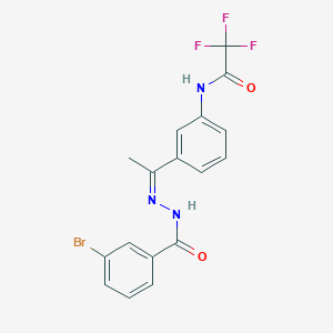 molecular formula C17H13BrF3N3O2 B5916467 N-{3-[N-(3-bromobenzoyl)ethanehydrazonoyl]phenyl}-2,2,2-trifluoroacetamide 