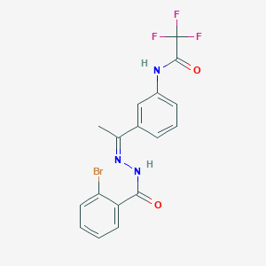 molecular formula C17H13BrF3N3O2 B5916483 N-{3-[N-(2-bromobenzoyl)ethanehydrazonoyl]phenyl}-2,2,2-trifluoroacetamide 