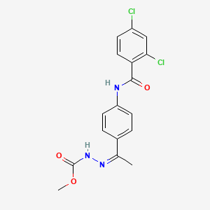 molecular formula C17H15Cl2N3O3 B5916494 methyl 2-(1-{4-[(2,4-dichlorobenzoyl)amino]phenyl}ethylidene)hydrazinecarboxylate 