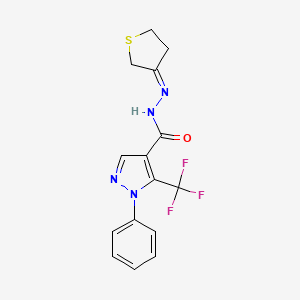 molecular formula C15H13F3N4OS B5916497 N'-(dihydro-3(2H)-thienylidene)-1-phenyl-5-(trifluoromethyl)-1H-pyrazole-4-carbohydrazide 