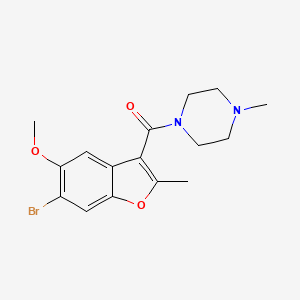 molecular formula C16H19BrN2O3 B5916500 1-[(6-bromo-5-methoxy-2-methyl-1-benzofuran-3-yl)carbonyl]-4-methylpiperazine 