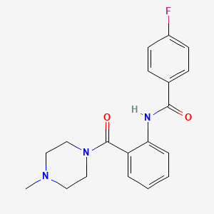 molecular formula C19H20FN3O2 B5916513 4-fluoro-N-{2-[(4-methyl-1-piperazinyl)carbonyl]phenyl}benzamide 