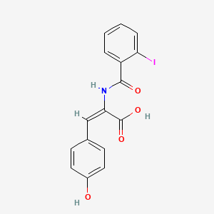 molecular formula C16H12INO4 B5916526 3-(4-hydroxyphenyl)-2-[(2-iodobenzoyl)amino]acrylic acid 
