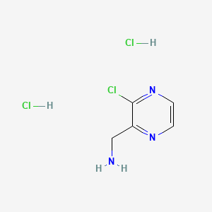 molecular formula C5H8Cl3N3 B591653 (3-氯吡嗪-2-基)甲胺二盐酸盐 CAS No. 867165-53-5