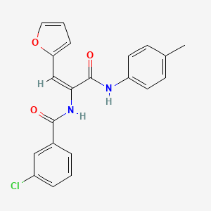 molecular formula C21H17ClN2O3 B5916536 3-chloro-N-(2-(2-furyl)-1-{[(4-methylphenyl)amino]carbonyl}vinyl)benzamide 