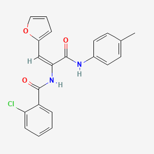 molecular formula C21H17ClN2O3 B5916540 2-chloro-N-(2-(2-furyl)-1-{[(4-methylphenyl)amino]carbonyl}vinyl)benzamide 