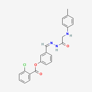 3-(2-{[(4-methylphenyl)amino]acetyl}carbonohydrazonoyl)phenyl 2-chlorobenzoate