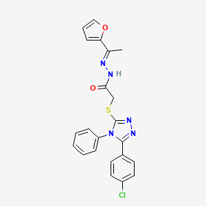 molecular formula C22H18ClN5O2S B5916561 2-{[5-(4-chlorophenyl)-4-phenyl-4H-1,2,4-triazol-3-yl]thio}-N'-[1-(2-furyl)ethylidene]acetohydrazide 
