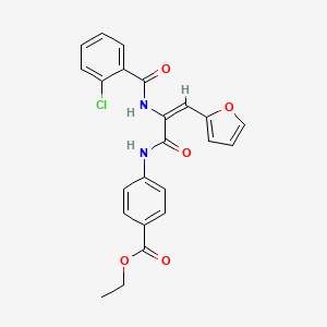 molecular formula C23H19ClN2O5 B5916587 ethyl 4-{[2-[(2-chlorobenzoyl)amino]-3-(2-furyl)acryloyl]amino}benzoate 