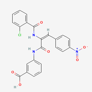 molecular formula C23H16ClN3O6 B5916613 3-{[2-[(2-chlorobenzoyl)amino]-3-(4-nitrophenyl)acryloyl]amino}benzoic acid 