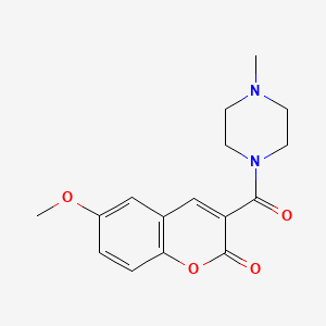 molecular formula C16H18N2O4 B5916621 6-methoxy-3-[(4-methyl-1-piperazinyl)carbonyl]-2H-chromen-2-one CAS No. 5651-23-0