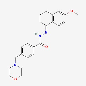 molecular formula C23H27N3O3 B5916627 N'-(6-methoxy-3,4-dihydro-1(2H)-naphthalenylidene)-4-(4-morpholinylmethyl)benzohydrazide 