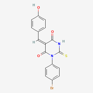 molecular formula C17H11BrN2O3S B5916630 1-(4-bromophenyl)-5-(4-hydroxybenzylidene)-2-thioxodihydro-4,6(1H,5H)-pyrimidinedione 