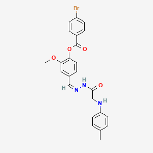 molecular formula C24H22BrN3O4 B5916631 2-methoxy-4-(2-{[(4-methylphenyl)amino]acetyl}carbonohydrazonoyl)phenyl 4-bromobenzoate 