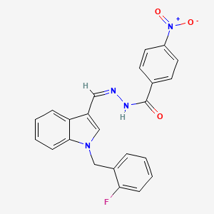 molecular formula C23H17FN4O3 B5916644 N'-{[1-(2-fluorobenzyl)-1H-indol-3-yl]methylene}-4-nitrobenzohydrazide 