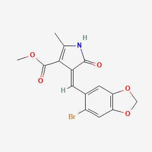 molecular formula C15H12BrNO5 B5916652 methyl 4-[(6-bromo-1,3-benzodioxol-5-yl)methylene]-2-methyl-5-oxo-4,5-dihydro-1H-pyrrole-3-carboxylate 