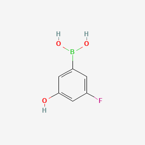 molecular formula C6H6BFO3 B591667 3-氟-5-羟苯基硼酸 CAS No. 871329-82-7