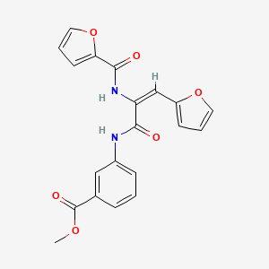 molecular formula C20H16N2O6 B5916678 methyl 3-{[2-(2-furoylamino)-3-(2-furyl)acryloyl]amino}benzoate 