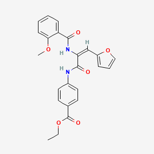 molecular formula C24H22N2O6 B5916686 ethyl 4-({3-(2-furyl)-2-[(2-methoxybenzoyl)amino]acryloyl}amino)benzoate 