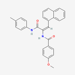 molecular formula C28H24N2O3 B5916701 4-methoxy-N-[1-{[(4-methylphenyl)amino]carbonyl}-2-(1-naphthyl)vinyl]benzamide 