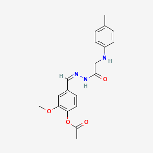 [2-methoxy-4-[(Z)-[[2-(4-methylanilino)acetyl]hydrazinylidene]methyl]phenyl] acetate