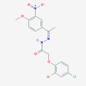 molecular formula C17H15BrClN3O5 B5916722 2-(2-bromo-4-chlorophenoxy)-N'-[1-(4-methoxy-3-nitrophenyl)ethylidene]acetohydrazide 