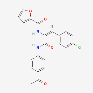 molecular formula C22H17ClN2O4 B5916744 N-[1-{[(4-acetylphenyl)amino]carbonyl}-2-(4-chlorophenyl)vinyl]-2-furamide 