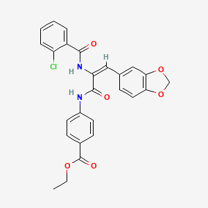 molecular formula C26H21ClN2O6 B5916795 ethyl 4-({3-(1,3-benzodioxol-5-yl)-2-[(2-chlorobenzoyl)amino]acryloyl}amino)benzoate 