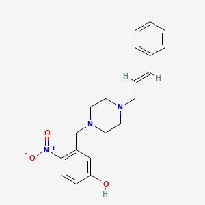 molecular formula C20H23N3O3 B5916804 4-nitro-3-{[4-(3-phenyl-2-propen-1-yl)-1-piperazinyl]methyl}phenol 