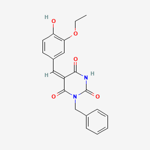 molecular formula C20H18N2O5 B5916830 1-benzyl-5-(3-ethoxy-4-hydroxybenzylidene)-2,4,6(1H,3H,5H)-pyrimidinetrione 
