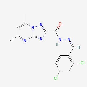 molecular formula C15H12Cl2N6O B5916846 N'-(2,4-dichlorobenzylidene)-5,7-dimethyl[1,2,4]triazolo[1,5-a]pyrimidine-2-carbohydrazide 