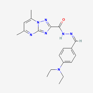 molecular formula C19H23N7O B5916851 N'-[4-(diethylamino)benzylidene]-5,7-dimethyl[1,2,4]triazolo[1,5-a]pyrimidine-2-carbohydrazide 