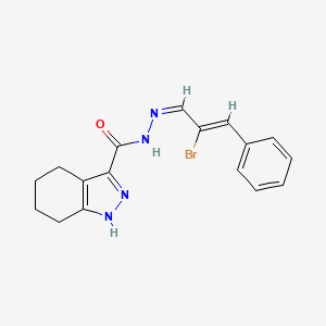 molecular formula C17H17BrN4O B5916877 N'-(2-bromo-3-phenyl-2-propen-1-ylidene)-4,5,6,7-tetrahydro-1H-indazole-3-carbohydrazide 