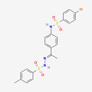 molecular formula C21H20BrN3O4S2 B5916920 4-bromo-N-(4-{N-[(4-methylphenyl)sulfonyl]ethanehydrazonoyl}phenyl)benzenesulfonamide 