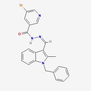 molecular formula C23H19BrN4O B5916973 N'-[(1-benzyl-2-methyl-1H-indol-3-yl)methylene]-5-bromonicotinohydrazide 