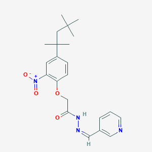 molecular formula C22H28N4O4 B5916983 2-[2-nitro-4-(1,1,3,3-tetramethylbutyl)phenoxy]-N'-(3-pyridinylmethylene)acetohydrazide 