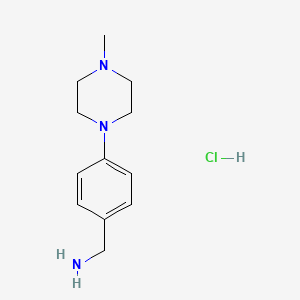 molecular formula C12H20ClN3 B591699 (4-(4-甲基哌嗪-1-基)苯基)甲胺盐酸盐 CAS No. 1810070-21-3