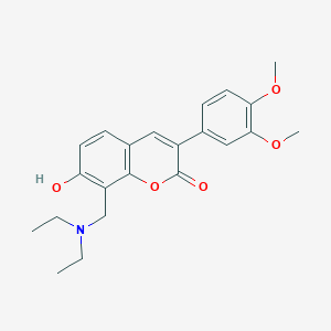 molecular formula C22H25NO5 B5916994 8-[(diethylamino)methyl]-3-(3,4-dimethoxyphenyl)-7-hydroxy-2H-chromen-2-one 