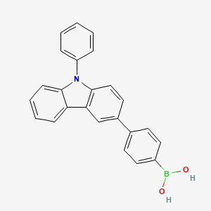 molecular formula C24H18BNO2 B591700 (4-(9-苯基-9H-咔唑-3-基)苯基)硼酸 CAS No. 1240963-55-6