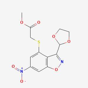 methyl {[3-(1,3-dioxolan-2-yl)-6-nitro-1,2-benzisoxazol-4-yl]thio}acetate