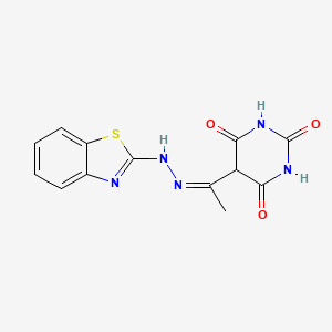 molecular formula C13H11N5O3S B5917052 5-(N-1,3-benzothiazol-2-ylethanehydrazonoyl)pyrimidine-2,4,6(1H,3H,5H)-trione 